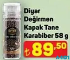 DİYAR DEĞİRMEN KAPAK TANE KARABİBER 58 G